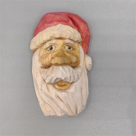 Hand Carved Santa Ornament Wood Carving Etsy