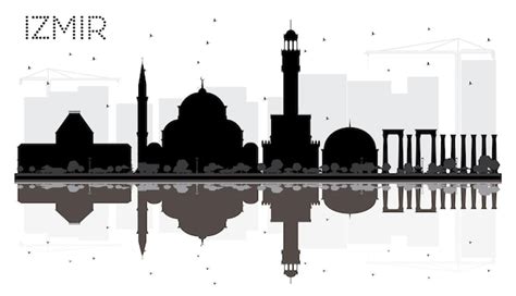 Premium Vector Izmir Turkey City Skyline Black And White Silhouette