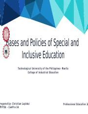 Bases and Policies of Special and Inclusive Education.pptx - Bases and ...