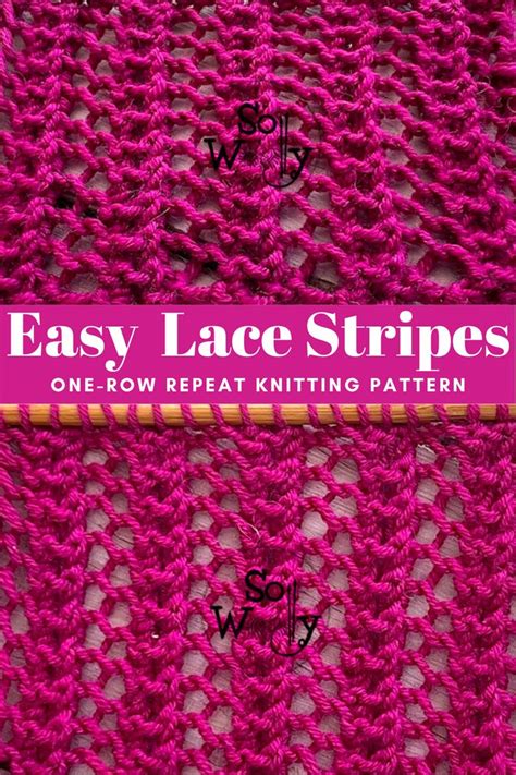 An Easy Lace Strip Knitting Pattern With The Words Easy Lace Strips On