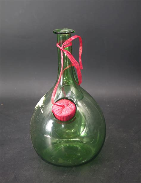 Mid Century Green Glass Italy Fiasco Wine Decanter Bottle With Etsy