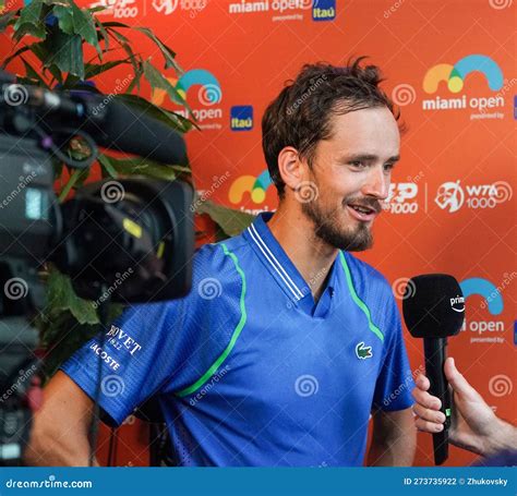 Daniil Medvedev of Russia during TV Interview after Quarter-final Match ...