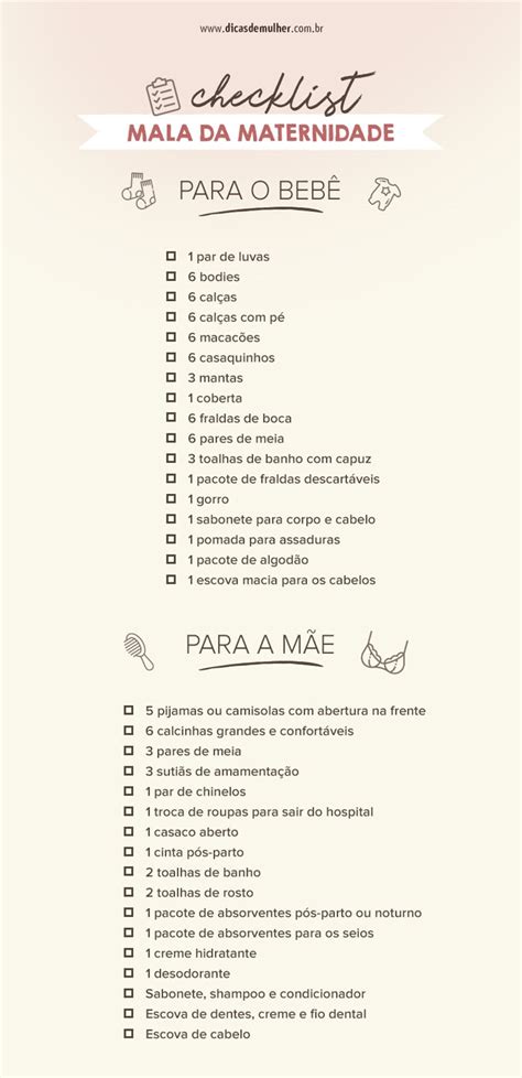 Lista Bebê Maternidade - Bolsa da maternidade: confira dicas certeiras e um checklist completo ...