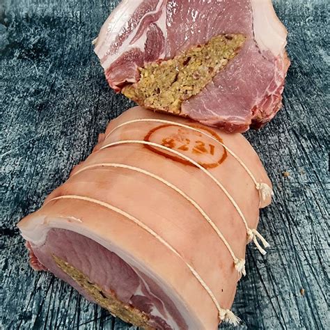 Rotisserie Stuffed Loin Of Outdoor Reared Pork Barbecue Butcher