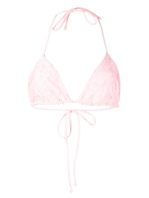 Frankies Bikinis Broderie Anglaise Triangular Bikini Top Farfetch