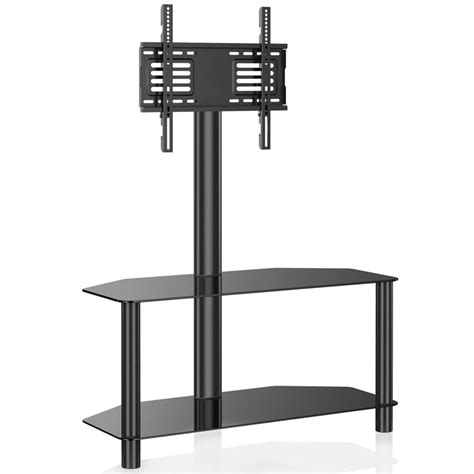 Fitueyes 50 Aluminum 2 Shelf Tv Stand Black