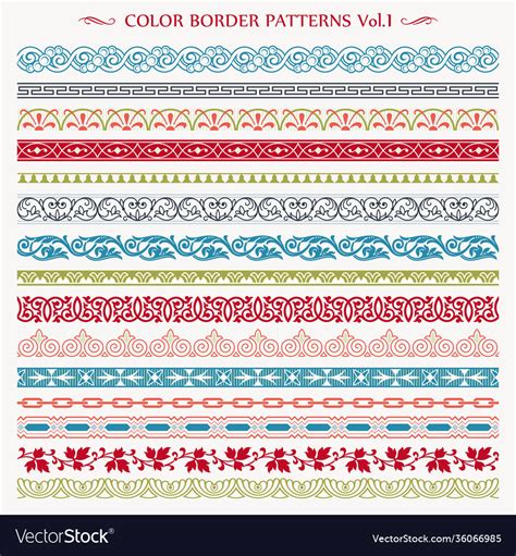 Ornamental border frame vintage color patterns Vector Image