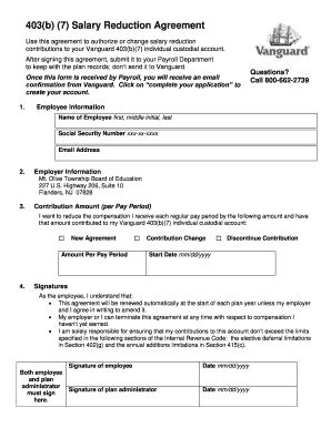 Fillable Online B Salary Reduction Agreement Fax Email Print