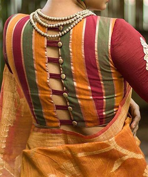 Latest Blouse Back Neck Designs Cotton Saree Blouse Designs