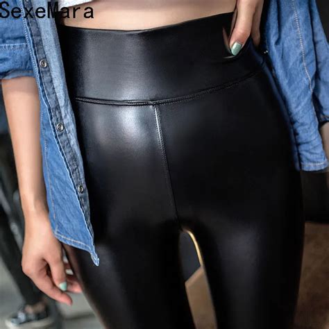 Faux Leather Leather Leggings Women 2017 Spring Autumn High Quality Leggings High Waist