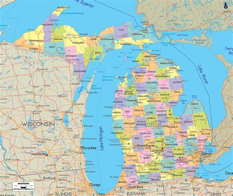 Cities Of Michigan Map