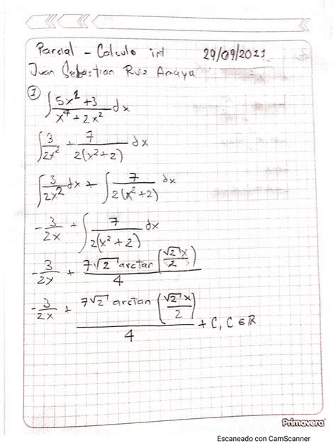 Parcial Calculo Integral Segundo Corte Pdf