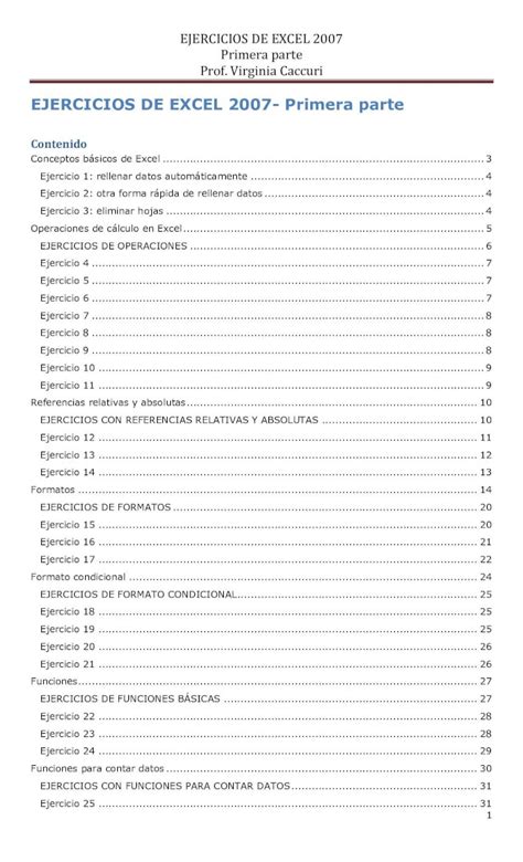 Pdf Ejercicios De Excel Primera Parte Pdf Dokumen Tips