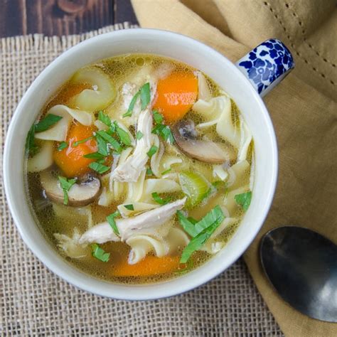 Chicken Mushroom Noodle Soup Garlic Zest