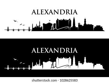 Alexandria Skyline Egypt Vector Illustration Stock Vector (Royalty Free ...