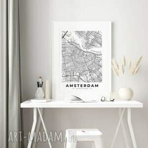 Plakat Obraz Mapa Amsterdam X Cm B Grafika Art Madam Pl