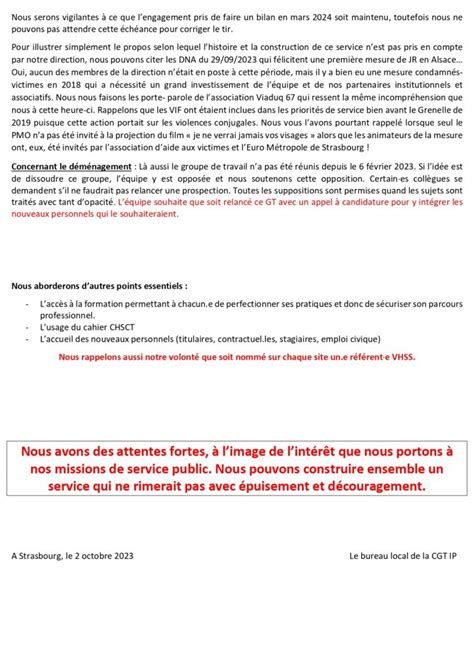 Spip D Claration Liminaire Csa Du Cgt Insertion Probation