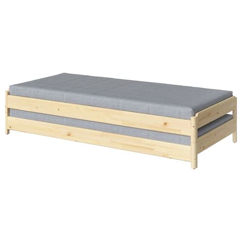 UtÅker Pine Stackable Bed With Mattresses 80x200 Cm Ikea