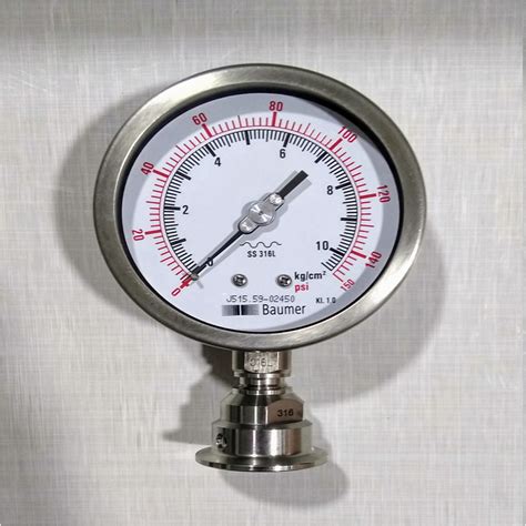 Ss Sanitary Pressure Gauge Diaphragm Type Mm Unique Control System