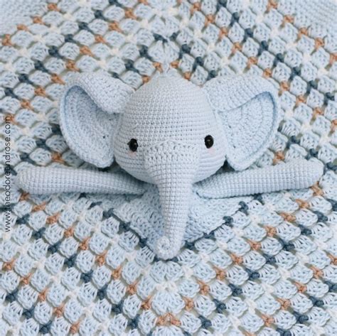 Elephant Crochet Lovey Blanket Edward Elephant Lovey Etsy