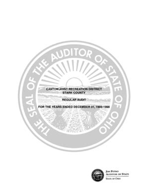 Fillable Online Auditor State Oh Canton Joint Recreation District Stark