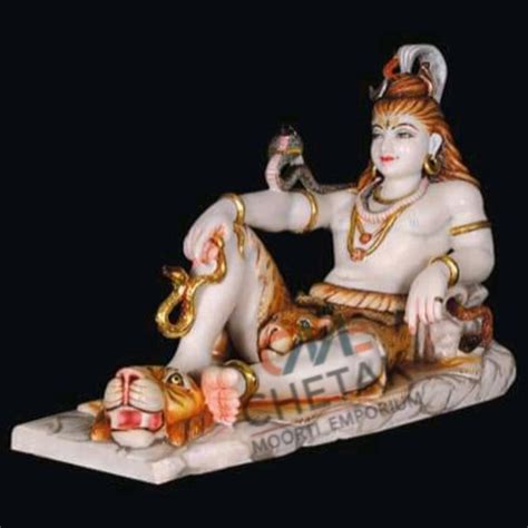 White Painted Lord Shiva Marble Statue For Worship At Rs In Jaipur