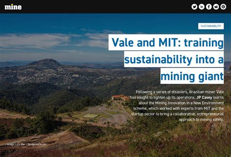 Vale And Mit Training Sustainability Into A Mining Giant Mine