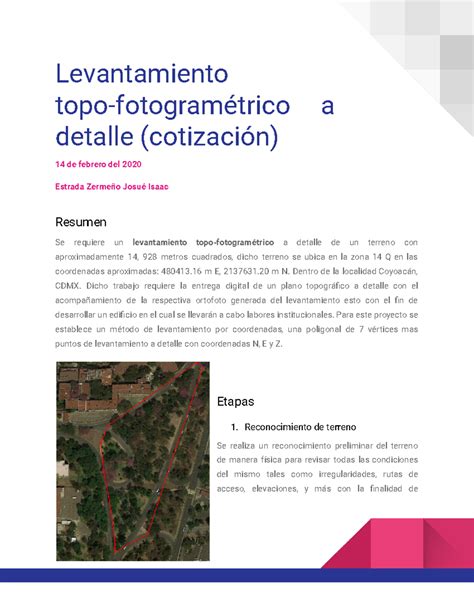 Cotización de levantamiento 2 Levantamiento topo fotogramétrico a