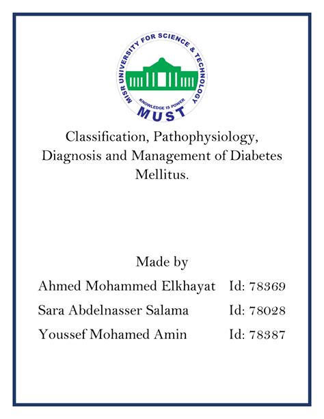 Classification Pathophysiology Diagnosis And Management Of Diabetes