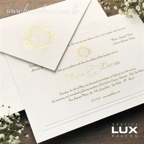 Convites de Casamento Gráfica LUX Relevo Convite de casamento