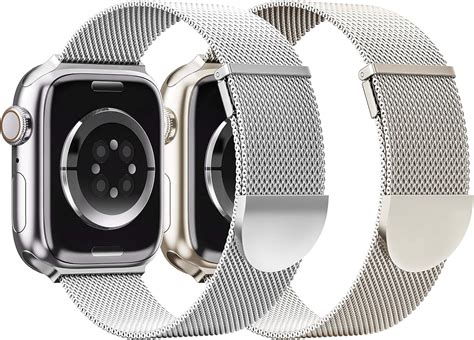 2 Pack Metal Magnetic Band Compatible With Apple Watch Bands 38mm 40mm 41mm 42mm