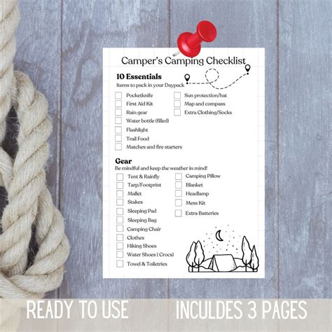 Camping Check List Scout S Camping Check List Printable Camping Checklist Packing List