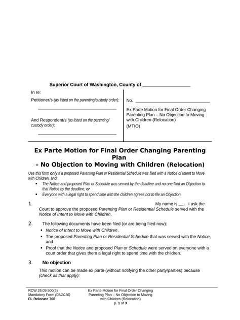 Wpf Drpscu Motion Declaration For Ex Parte Order Modifying