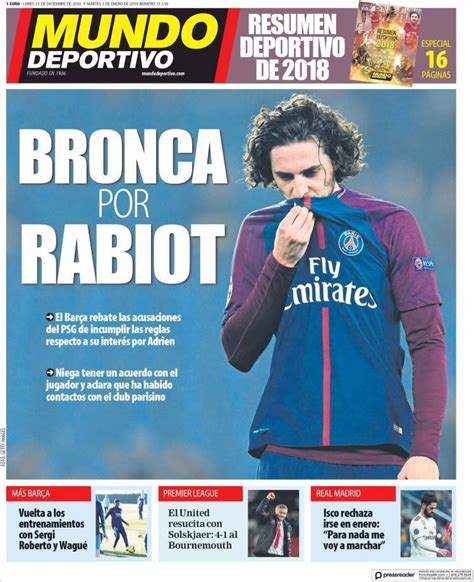 Las Portadas De Los Diarios Deportivos 31 12 2018 Deportes