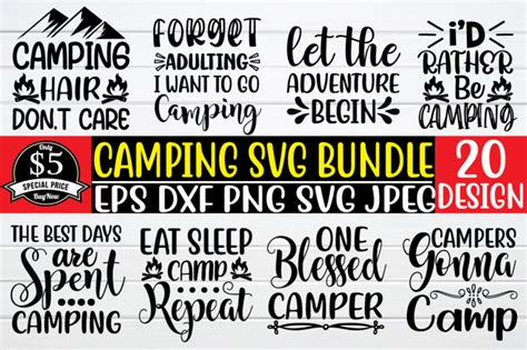 Camping Svg Bundle Graphic T Shirt Buy T Shirt Designs