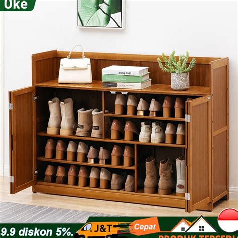 Jual MURAH MERIAH OKE Lemari Sepatu Bambu Lemari Sepatu Pintu Lipat 5 6