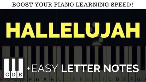 Hallelujah Easy Letter Notes For Piano ☻ Youtube