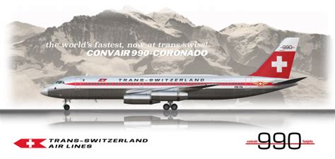 Transswiss Swiss Confederation Airlines Convair Cv Coronado