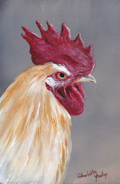 Daily Painters of Pennsylvania: "Florida Rooster" Acrylic Painting by Charlotte Yealey