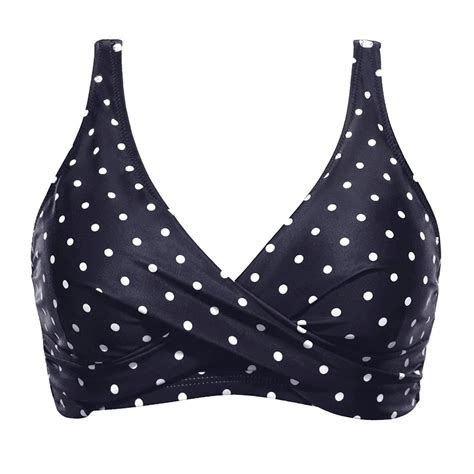 Fsqjgq Womens Push Up Bikini Top Swimsuits Polka Dots Printed Full