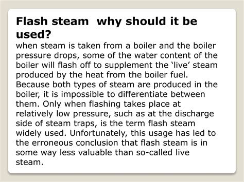 Flash Steam And Condensate Recovery System PPT