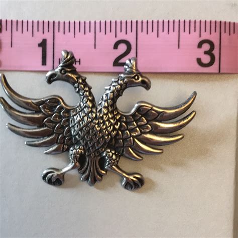 Sterling Double Headed Eagle Pendant - Gem