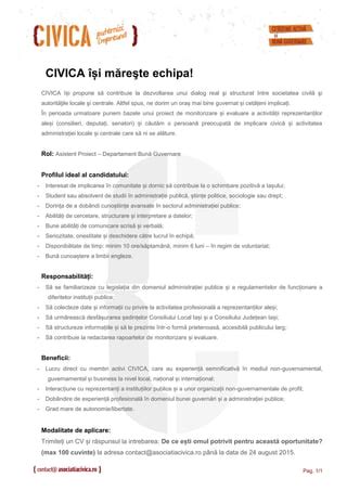 Fisa Post Asistent De Proiect CIVICA PDF