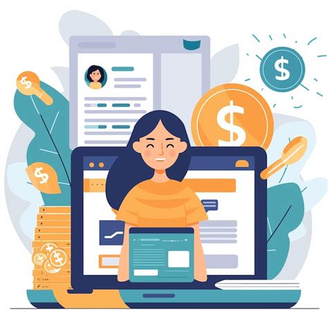 Literacia financeira webinar vector ilustração Vetor Premium