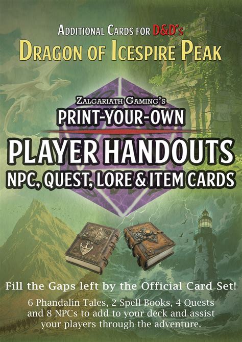 Dnd Dragon Of Icespire Peak Printable Dm Handouts Npc Quest Lore And Item Cards Etsy