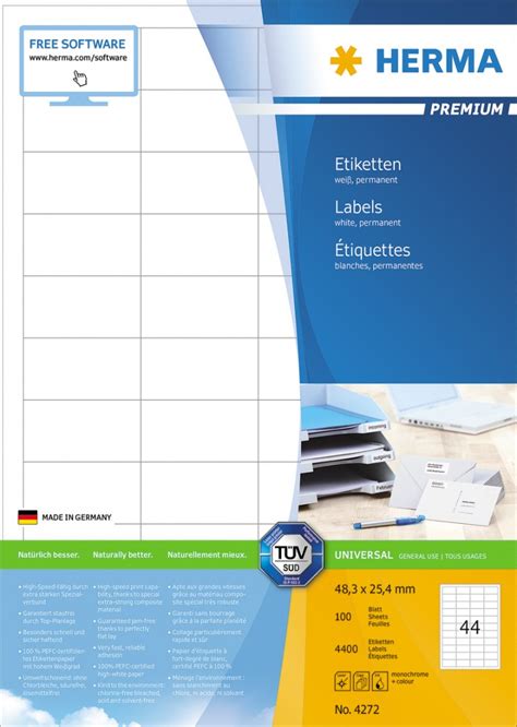 Etikete 48,3x25,4 A4/44 1/100 bela | Školski pribor