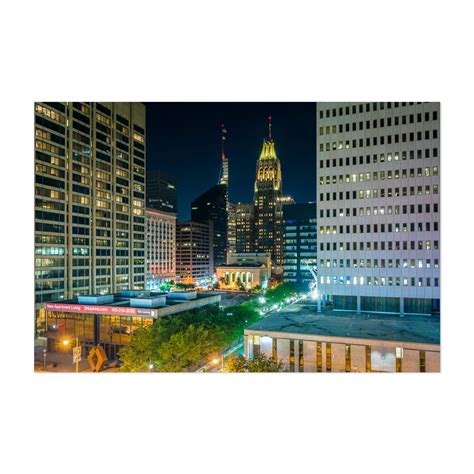 Charm City in Neon - Baltimore Maryland Photography Cityscape Skyline