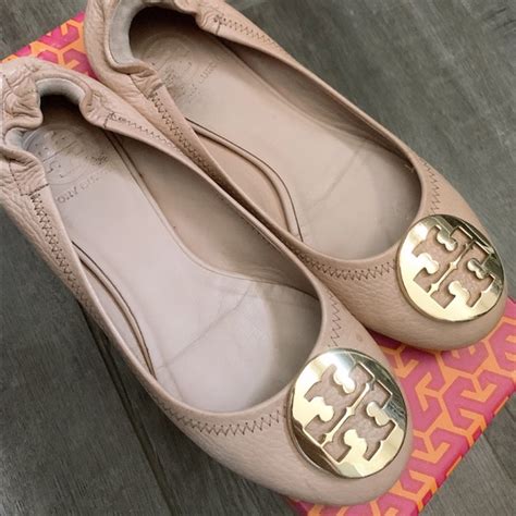 Tory Burch Shoes Tory Burch Reva Tumbled Leather Color Pale Nude