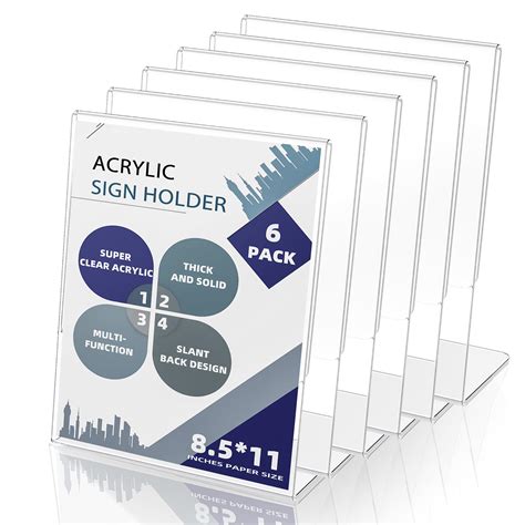 Buy Acrylic Sign Holder X Pack Clear Paper Holder With Vertical