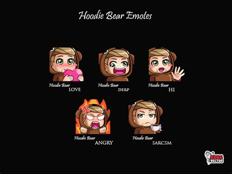 Hoodie Bear Twitch Emotes By Kong Vector On Dribbble